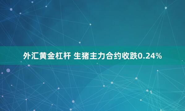 外汇黄金杠杆 生猪主力合约收跌0.24%