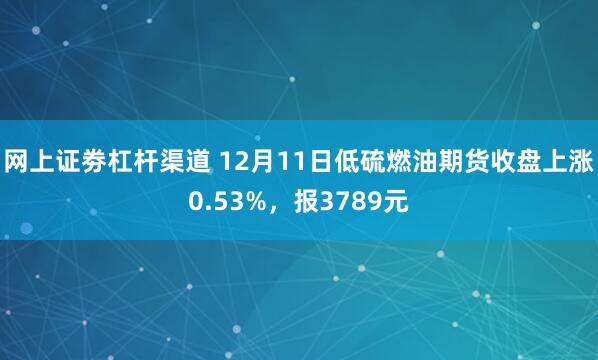 网上证劵杠杆渠道 12月11日低硫燃油期货收盘上涨0.53%，报3789元