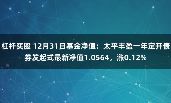 杠杆买股 12月31日基金净值：太平丰盈一年定开债券发起式最新净值1.0564，涨0.12%